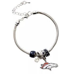 Siskiyou NFL Womens Denver Broncos Euro Bead Bracelet